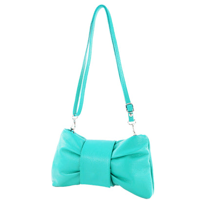 modamoda de T214 Damen Leder Umhängetasche Clutch Schultertasche Schleife handmade in Italy