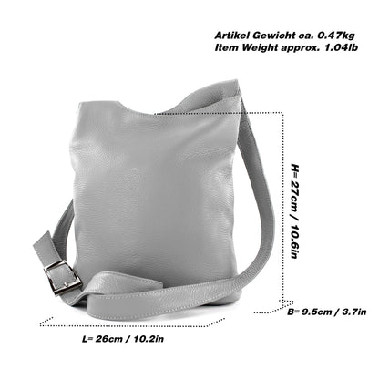 modamoda de T221 Damen Leder Umhängetasche Schultertasche Medium handmade in Italy