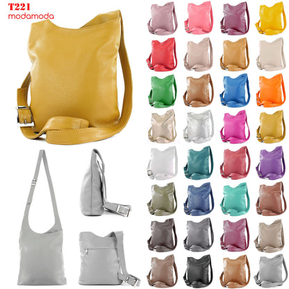 modamoda de T221 Damen Leder Umhängetasche Schultertasche Medium handmade in Italy