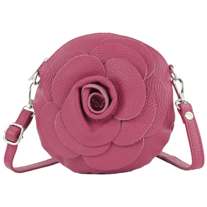 modamoda de T225 Damen Leder Umhängetasche Abendtasche Clutch Blüte Klein handmade in Italy