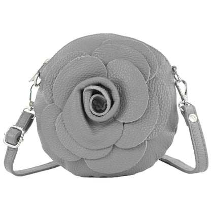 modamoda de T225 Damen Leder Umhängetasche Abendtasche Clutch Blüte Klein handmade in Italy