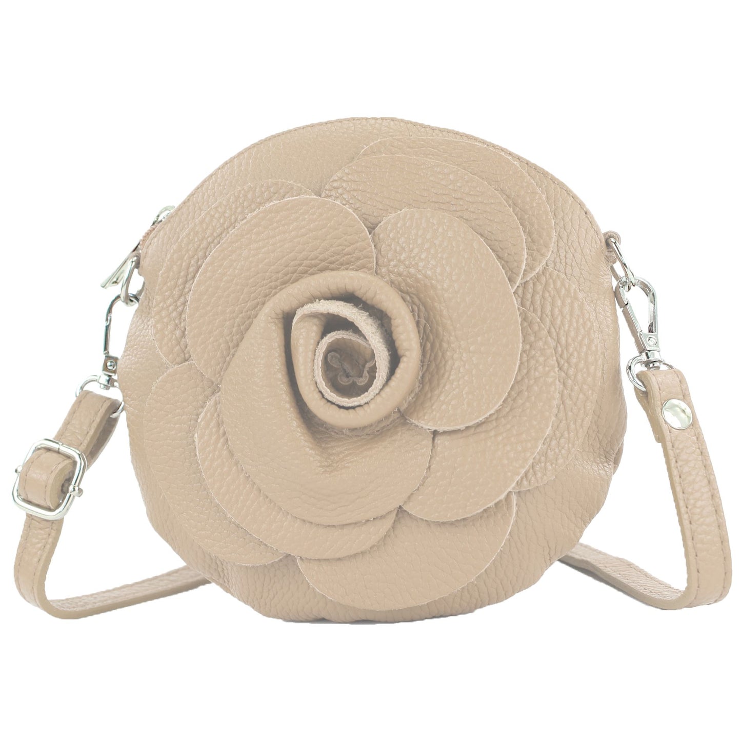 modamoda de T225 Damen Leder Umhängetasche Abendtasche Clutch Blüte Klein handmade in Italy