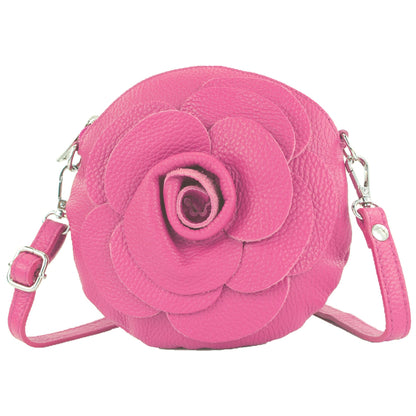 modamoda de T225 Damen Leder Umhängetasche Abendtasche Clutch Blüte Klein handmade in Italy