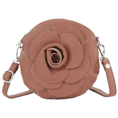 modamoda de T225 Damen Leder Umhängetasche Abendtasche Clutch Blüte Klein handmade in Italy