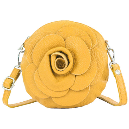 modamoda de T225 Damen Leder Umhängetasche Abendtasche Clutch Blüte Klein handmade in Italy