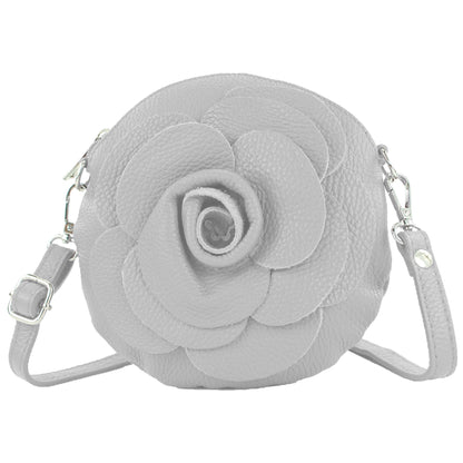modamoda de T225 Damen Leder Umhängetasche Abendtasche Clutch Blüte Klein handmade in Italy