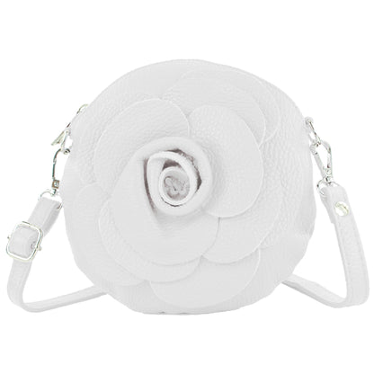 modamoda de T225 Damen Leder Umhängetasche Abendtasche Clutch Blüte Klein handmade in Italy