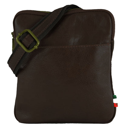 modamoda de - T256 - ital. Umhängetasche Messengertasche Klein aus Leder