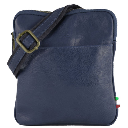 modamoda de - T256 - ital. Umhängetasche Messengertasche Klein aus Leder