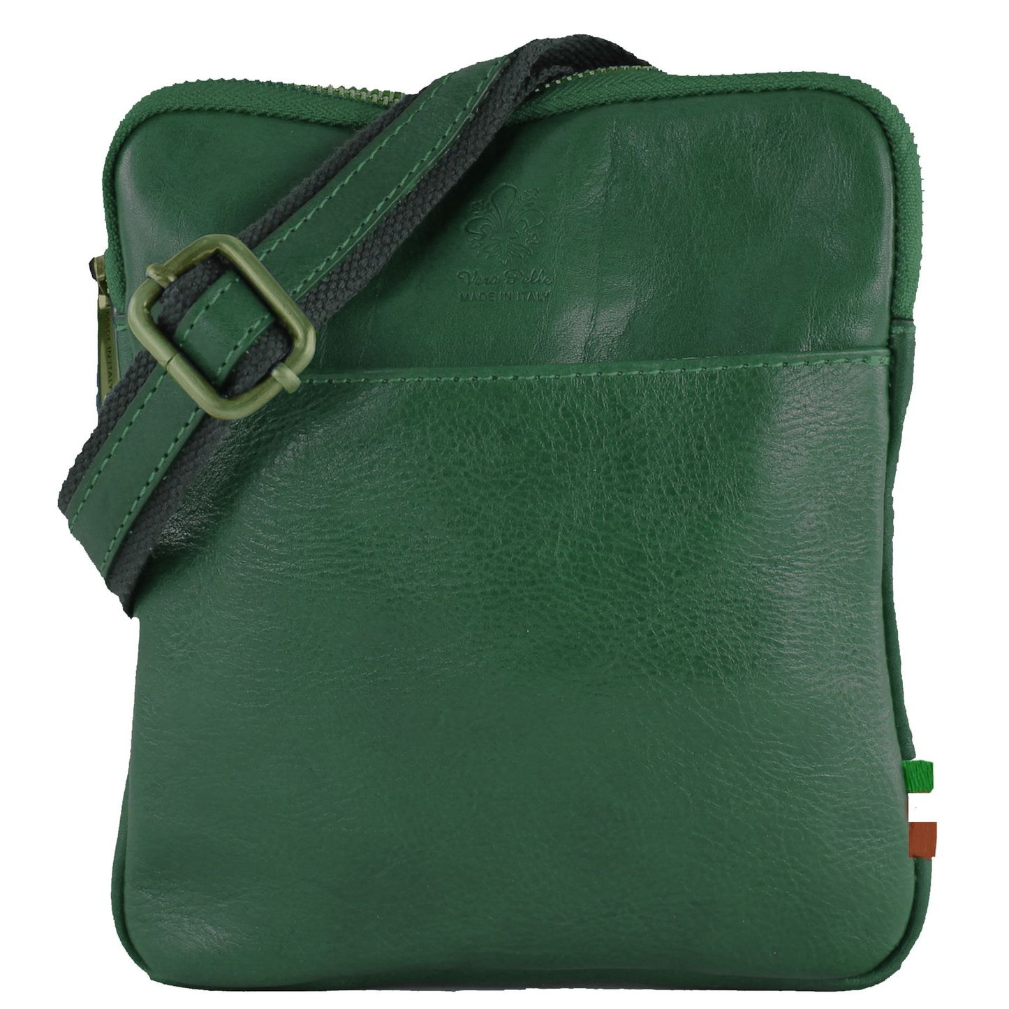 modamoda de - T256 - ital. Umhängetasche Messengertasche Klein aus Leder