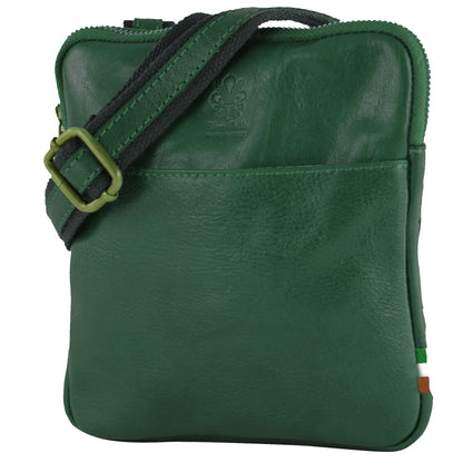 modamoda de - T256 - ital. Umhängetasche Messengertasche Klein aus Leder