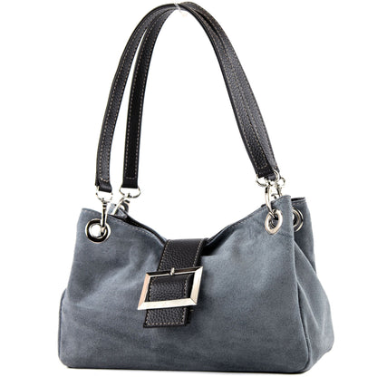 modamoda de - TL02 -  ital Kleine Henkeltasche aus Wildleder