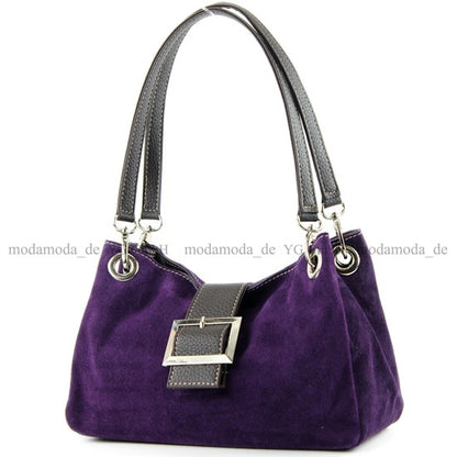 modamoda de - TL02 -  ital Kleine Henkeltasche aus Wildleder