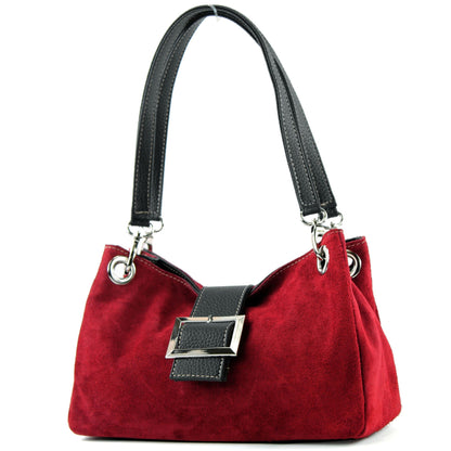 modamoda de - TL02 -  ital Kleine Henkeltasche aus Wildleder