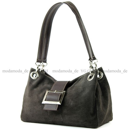 modamoda de - TL02 -  ital Kleine Henkeltasche aus Wildleder