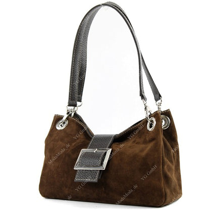 modamoda de - TL02 -  ital Kleine Henkeltasche aus Wildleder