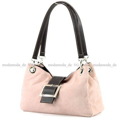 modamoda de - TL02 -  ital Kleine Henkeltasche aus Wildleder