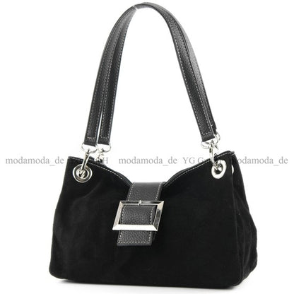 modamoda de - TL02 -  ital Kleine Henkeltasche aus Wildleder