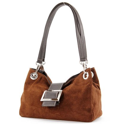 modamoda de - TL02 -  ital Kleine Henkeltasche aus Wildleder