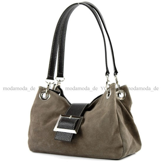 modamoda de - TL02 -  ital Kleine Henkeltasche aus Wildleder