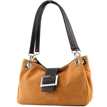 modamoda de - TL02 -  ital Kleine Henkeltasche aus Wildleder