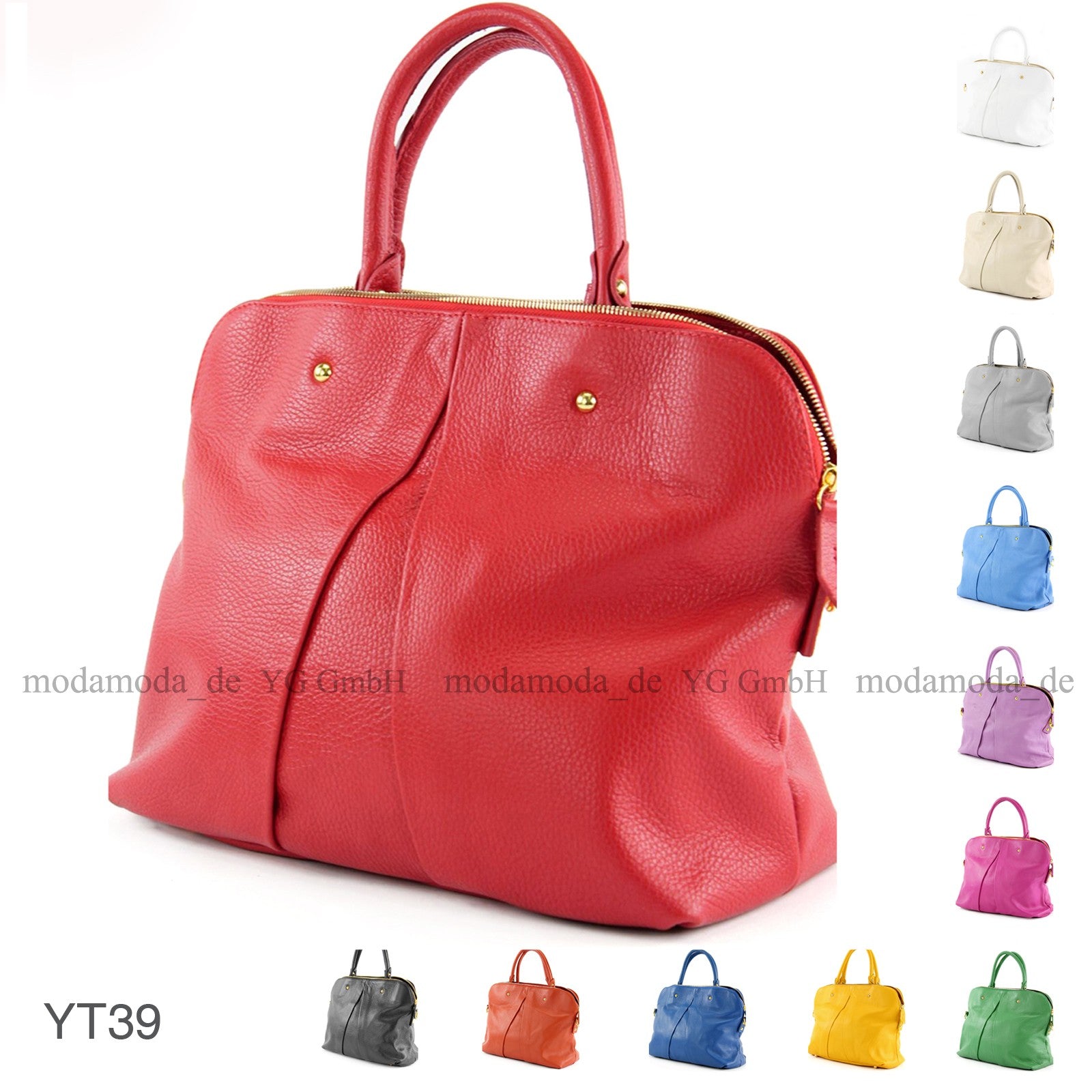 modamoda de - T39 - ital Handtasche aus Echt Leder