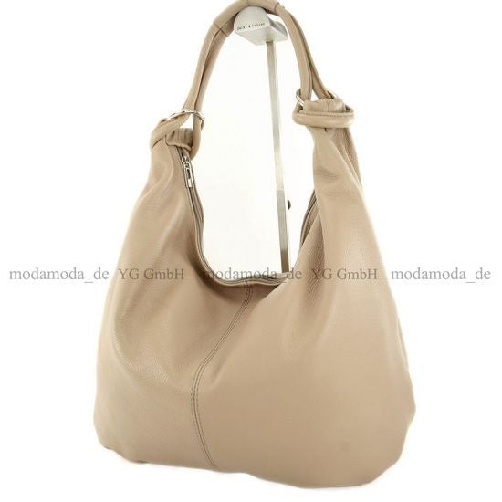 modamoda de - 337 - Damen Schultertasche Shopper Leder made in Italy