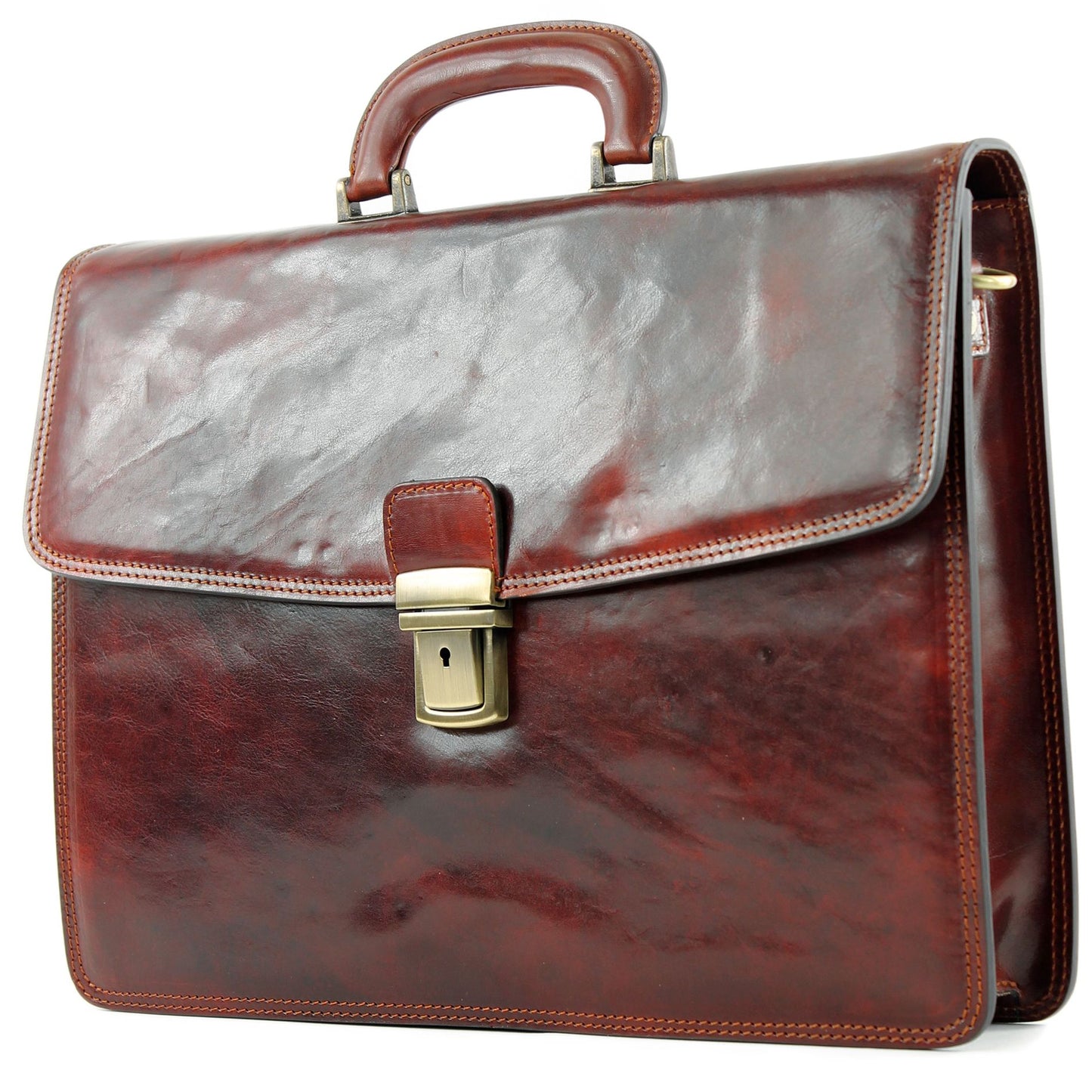 modamoda de - A007 - ital. Business Laptop Akten Tasche Leder