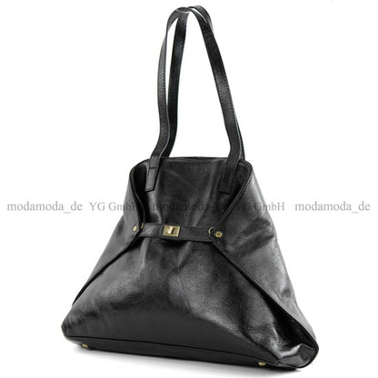 modamoda de -T115 - ital Handtasche Schultertasche aus Leder