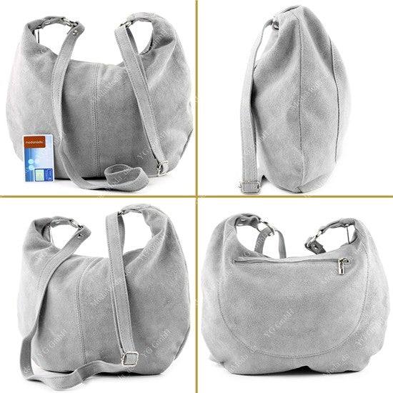 modamoda de - T123 - ital Umhängetasche Schultertasche Wildleder