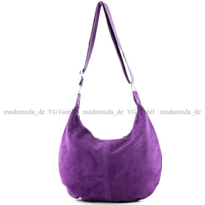 modamoda de - T123 - ital Umhängetasche Schultertasche Wildleder