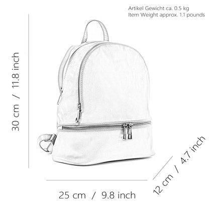 modamoda de - T137 -  ital Damen Rucksacktasche aus Leder