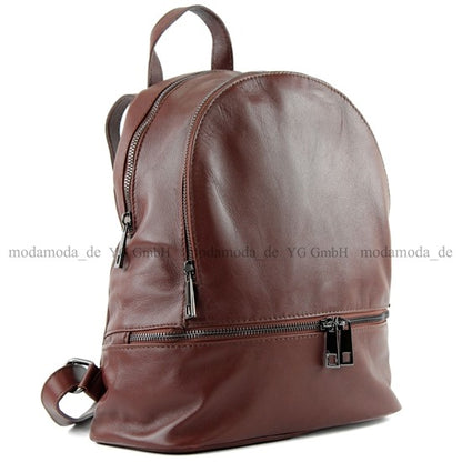 modamoda de - T137 -  ital Damen Rucksacktasche aus Leder