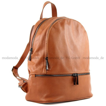 modamoda de - T137 -  ital Damen Rucksacktasche aus Leder