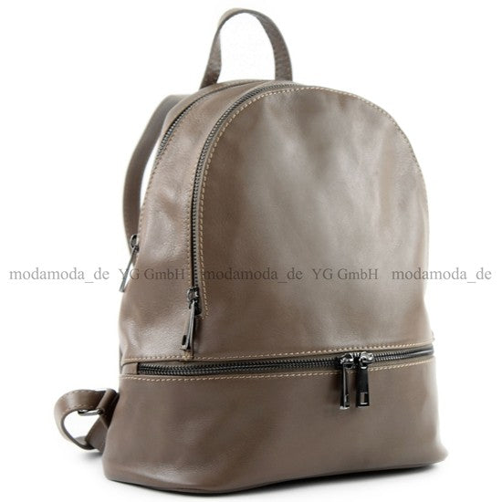 modamoda de - T137 -  ital Damen Rucksacktasche aus Leder