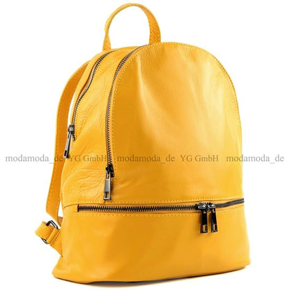 modamoda de - T137 -  ital Damen Rucksacktasche aus Leder