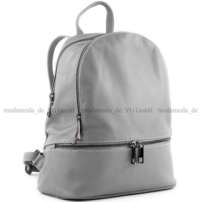 modamoda de - T137 -  ital Damen Rucksacktasche aus Leder