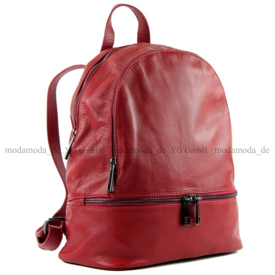 modamoda de - T137 -  ital Damen Rucksacktasche aus Leder