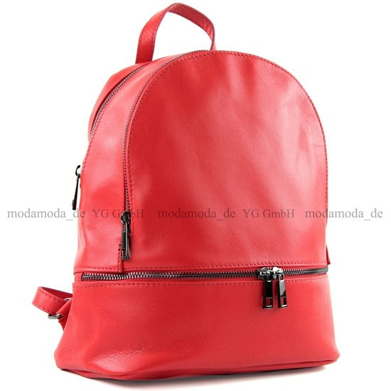 modamoda de - T137 -  ital Damen Rucksacktasche aus Leder