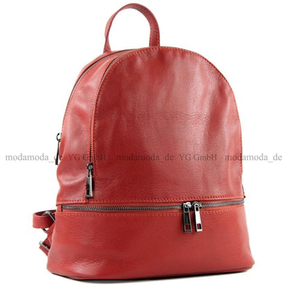 modamoda de - T137 -  ital Damen Rucksacktasche aus Leder