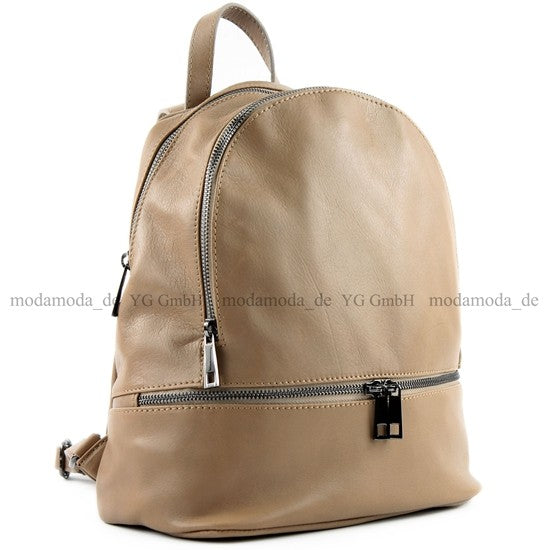 modamoda de - T137 -  ital Damen Rucksacktasche aus Leder