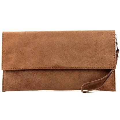 modamoda de - T151/M151 - ital. Clutch Wildleder / Leder Metallic