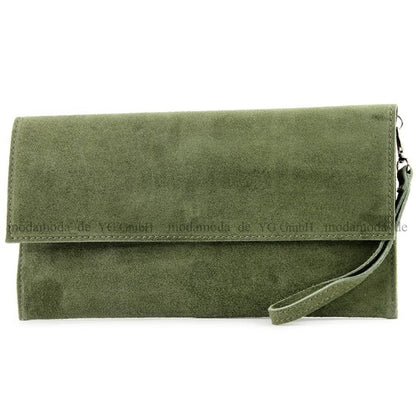 modamoda de - T151/M151 - ital. Clutch Wildleder / Leder Metallic