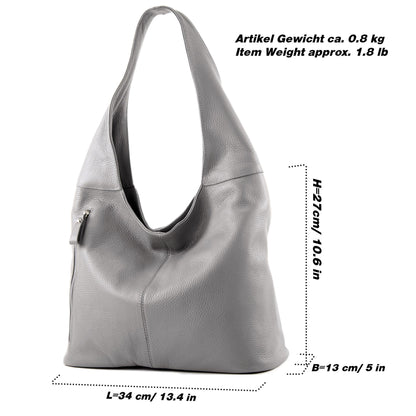 modamoda de - T155 - Shopper Schultertasche Large aus ital. Leder