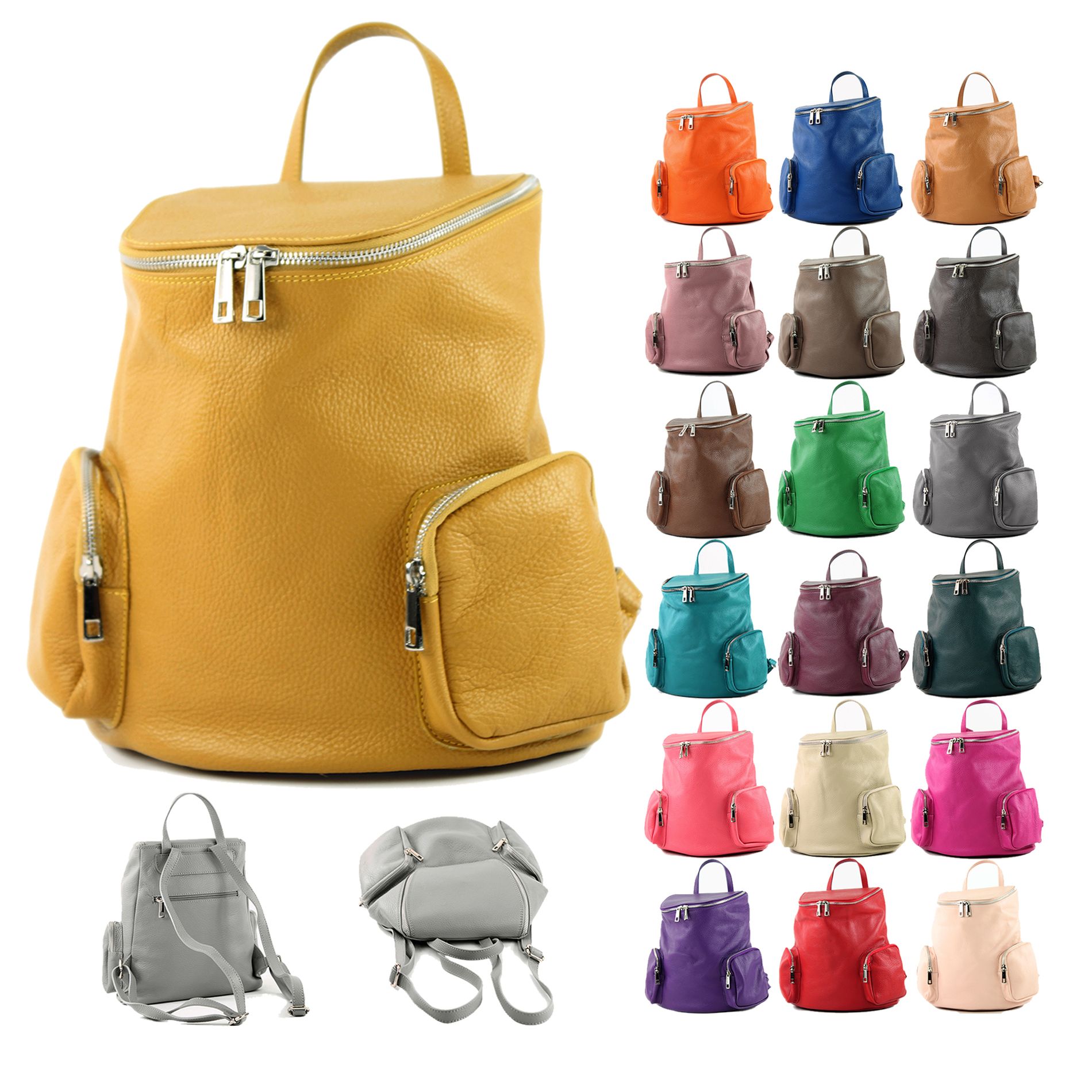 modamoda de - T138 - ital Damen Rucksacktasche aus Leder modamoda de - T138 - ital Damen Rucksacktasche aus Leder