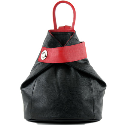 modamoda de - T179 - ital: Damen Rucksack Tasche aus Leder