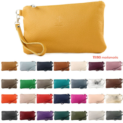 modamoda de - T193 - ital. Clutch Handgelenktasche Leder Small