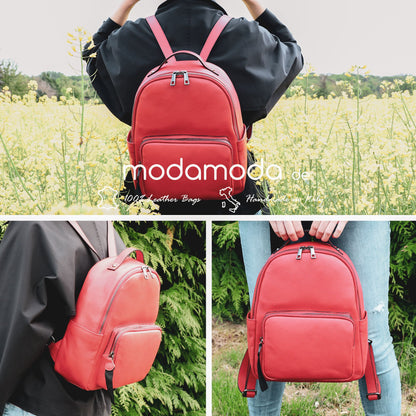 modamoda de - T234 - Damen Rucksack Tasche ital. Echtleder