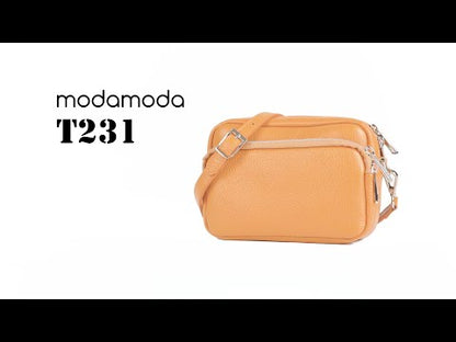 modamoda de - T231 - ital. Umhängetasche Klein Small aus Leder