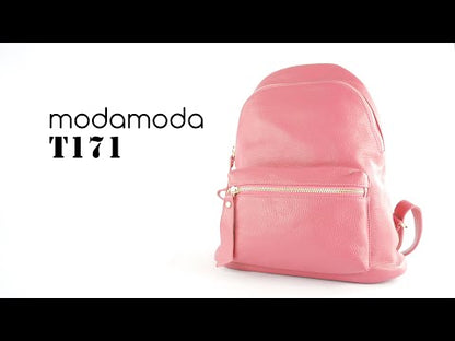 modamoda de - T171A - ital Damen Rucksacktasche aus Leder